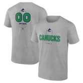 Vancouver Canucks - Personalized Name & Number Midfielder T-Shirt Gray