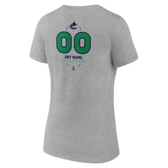 Vancouver Canucks - Women's Personalized Name & Number Midfielder V-Neck T-Shirt Gray