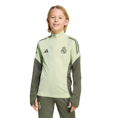 Adidas Real Madrid Youth 2025/26 Training AEROREADY Quarter-Zip Pullover - Green