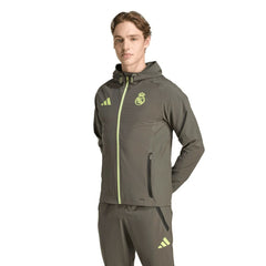 Adidas Real Madrid 2025/26 Tiro Vis Tech Travel Jacket - Olive