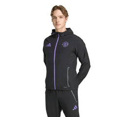 Adidas Manchester United 2025/26 Tiro Vis Tech Travel Jacket - Black