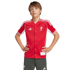 Adidas Liverpool Youth Full-Button Baseball Jerseys - Red