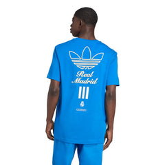 Adidas Real Madrid Terrace Icons Collection Graphic T-Shirts - Blue