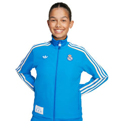 Adidas Real Madrid Youth Terrace Icons Full-Zip Track Jacket - Blue