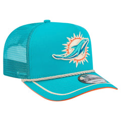 Miami Dolphins New Era Vintage Team Rope A-Frame Trucker 9FIFTY Snapback Hat Aqua - NFL