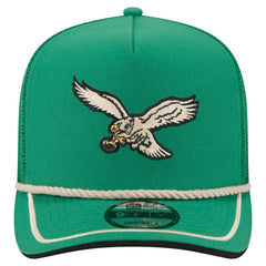 Philadelphia Eagles New Era Vintage Team Rope A-Frame Trucker 9FIFTY Snapback Hat Kelly Green - NFL