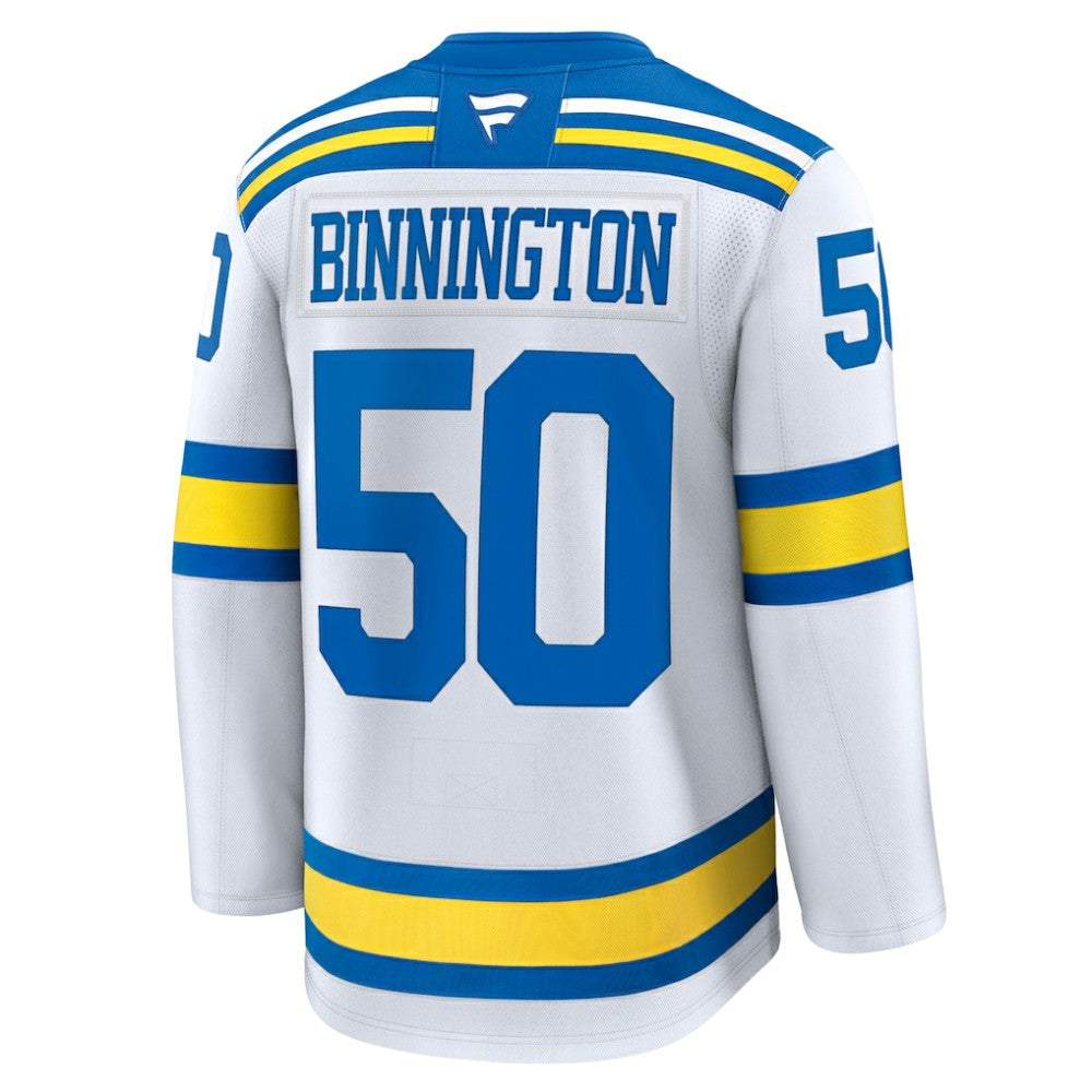 Jordan Binnington St. Louis Blues Fanatics Away Premium Player Jersey - White | NHL Jerseys