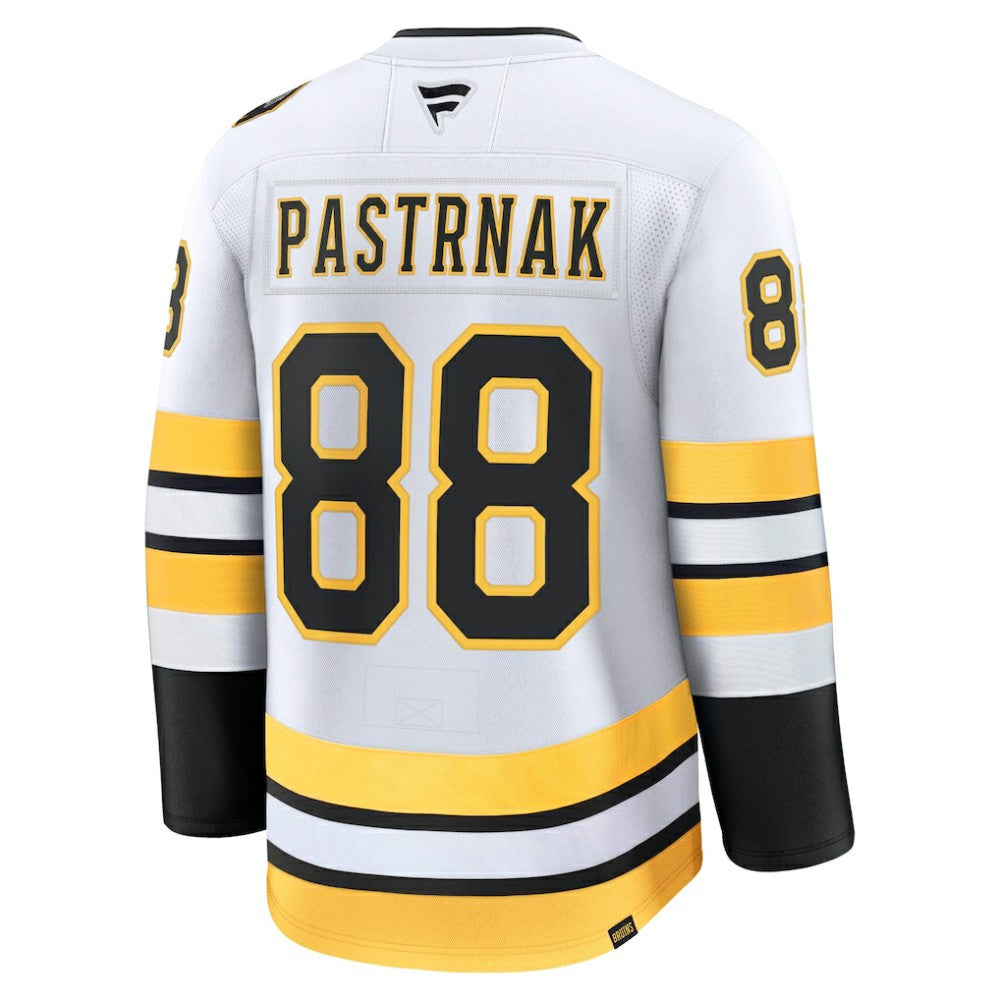 David Pastrnak Boston Bruins Fanatics Away Premium Player Jersey - White | NHL Jerseys