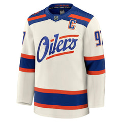 Connor McDavid Edmonton Oilers - Fanatics Alternate Premium Jersey Light Beige