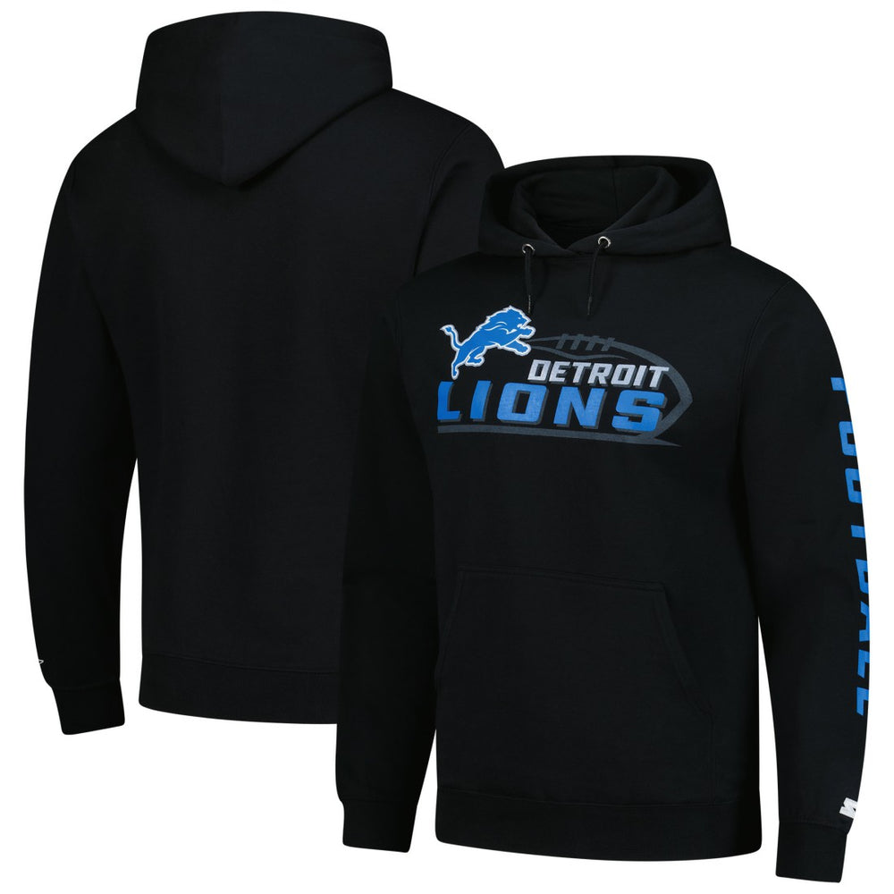 Detroit Lions Starter Vintage Pullover Hoodie Black - NFL