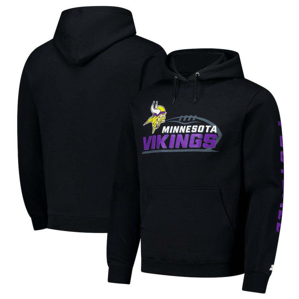 Minnesota Vikings Starter Vintage Pullover Hoodie Black - NFL