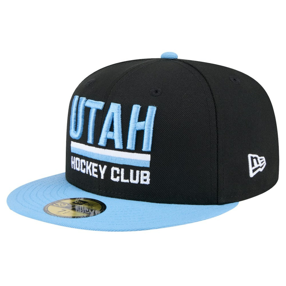 Utah Mammoth - New Era Lockup 1st Season 59FIFTY Fitted Hat Black/Light Blue