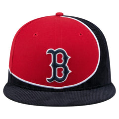 Boston Red Sox New Era Retro Split Corduroy Snapback Hat Lifestyle