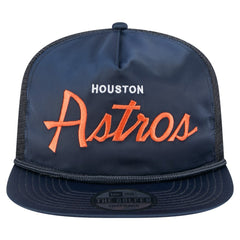 Houston Astros New Era Retro Satin Script Golfer Adjustable Hat On Sale