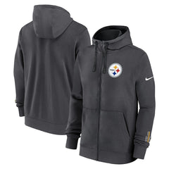 Pittsburgh Steelers Primetime Club Full-Zip Hoodie Anthracite - Nike
