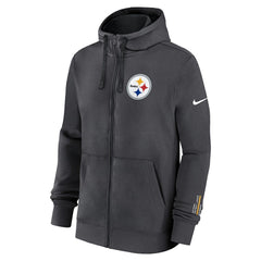 Pittsburgh Steelers Primetime Club Full-Zip Hoodie Anthracite - Nike