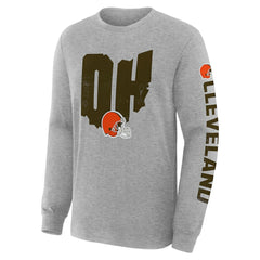 Cleveland Browns Hometown Sweep Legacy Long Sleeve T-Shirt Heather Gray - Fanatics
