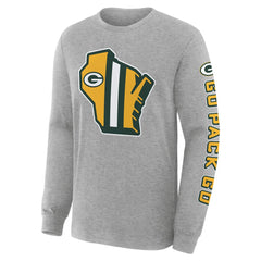 Green Bay Packers Hometown Sweep Legacy Long Sleeve T-Shirt Heather Gray - Fanatics