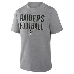 Las Vegas Raiders First Down Tribute Tri-Blend T-Shirt Heather Gray - Fanatics