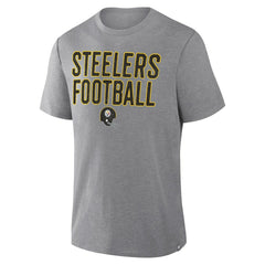 Pittsburgh Steelers First Down Tribute Tri-Blend T-Shirt Heather Gray - Fanatics