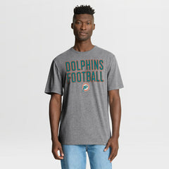 Miami Dolphins First Down Tribute Tri-Blend T-Shirt Heather Gray - Fanatics