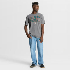 Miami Dolphins First Down Tribute Tri-Blend T-Shirt Heather Gray - Fanatics
