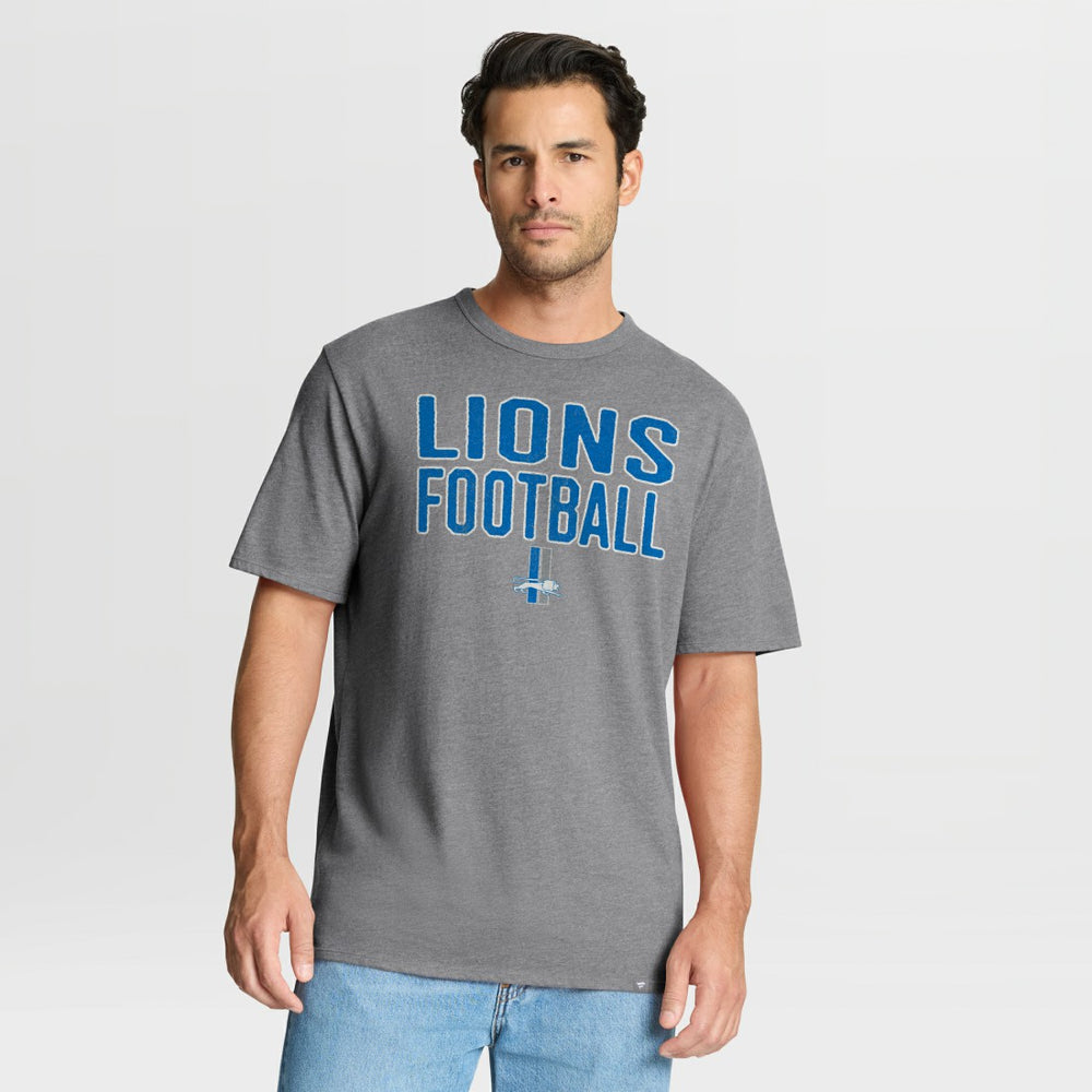Detroit Lions First Down Tribute Tri-Blend T-Shirt Heather Gray - Fanatics