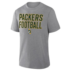 Green Bay Packers First Down Tribute Tri-Blend T-Shirt Heather Gray - Fanatics