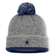 Dallas Cowboys Motion Cuffed Knit Hat with Pom Heather Gray - Fanatics