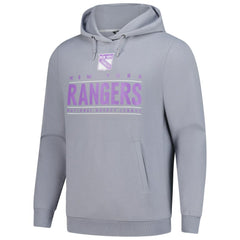 New York Rangers Levelwear Hockey Fights Cancer Pulsar Off Season Tri-Blend Pullover Hoodie Gray