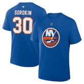 Ilya Sorokin New York Islanders - Fanatics Authentic Stack Name & Number T-Shirt Royal