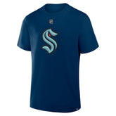 Matty Beniers Seattle Kraken Fanatics Authentic Stack Name & Number T-Shirt Navy