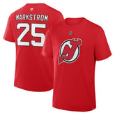 Jacob Markstrom New Jersey Devils - Fanatics Authentic Stack Name & Number T-Shirt Red