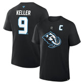 Clayton Keller Utah Mammoth - Fanatics Authentic Stack Name & Number T-Shirt Black