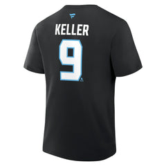 Clayton Keller Utah Mammoth - Fanatics Authentic Stack Name & Number T-Shirt Black