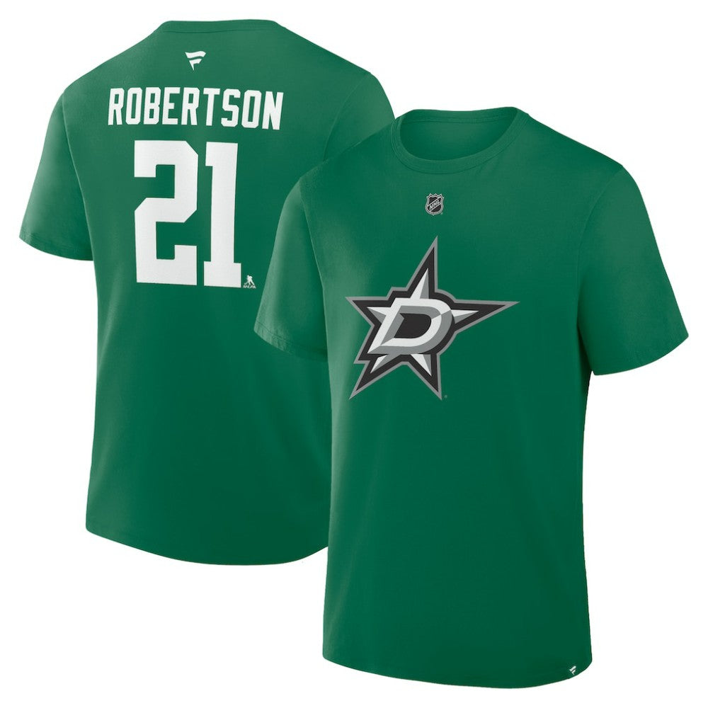Jason Robertson Dallas Stars - Fanatics Authentic Stack Name & Number T-Shirt Kelly Green