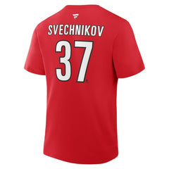 Andrei Svechnikov Carolina Hurricanes - Fanatics Authentic Stack Name & Number T-Shirt Red
