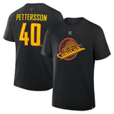 Elias Pettersson Vancouver Canucks - Fanatics Authentic Stack Name & Number T-Shirt Black