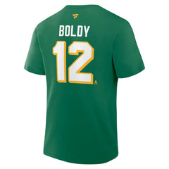 Matthew Boldy Minnesota Wild - Fanatics Authentic Stack Name & Number T-Shirt Kelly Green