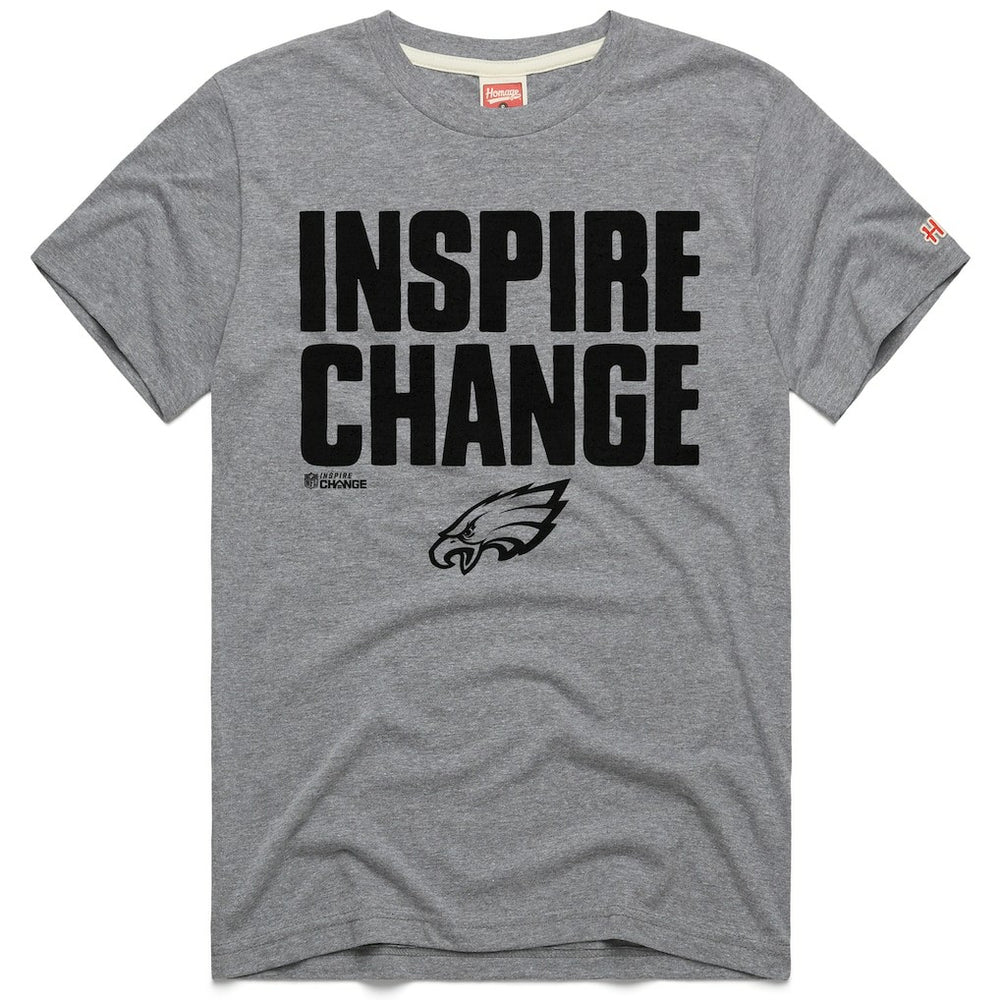 Philadelphia Eagles Homage Unisex 2024 Inspire Change Tri-Blend T-Shirt Gray - NFL