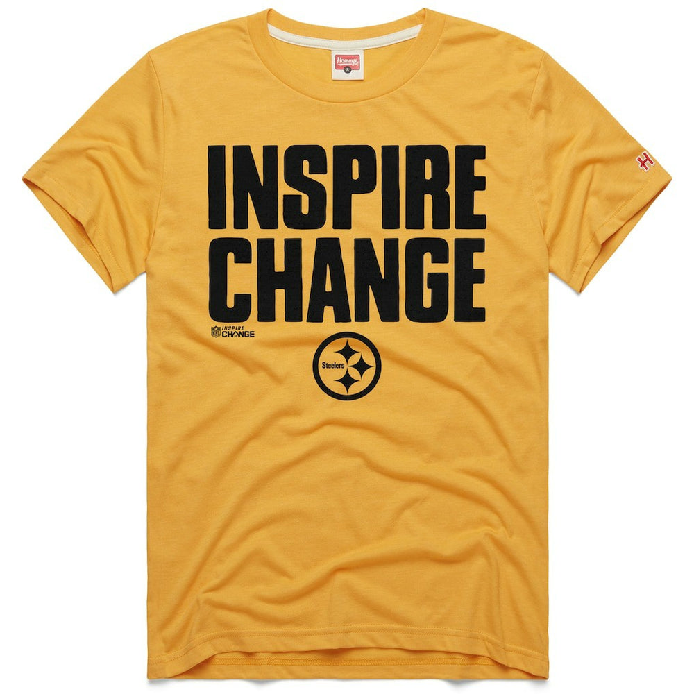 Pittsburgh Steelers Homage Unisex 2024 Inspire Change Tri-Blend T-Shirt Gold - NFL