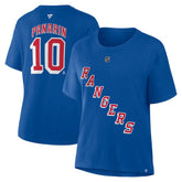 Artemi Panarin New York Rangers Fanatics Women's Authentic Stack Name & Number T-Shirt Blue