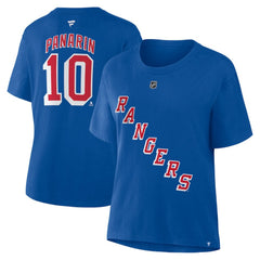 Artemi Panarin New York Rangers Fanatics Women's Authentic Stack Name & Number T-Shirt Blue