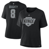 Drew Doughty Los Angeles Kings - Fanatics Women's Authentic Stack Name & Number T-Shirt Black
