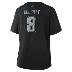Drew Doughty Los Angeles Kings - Fanatics Women's Authentic Stack Name & Number T-Shirt Black