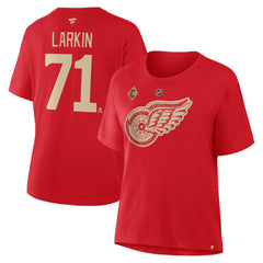 Dylan Larkin Detroit Red Wings - Fanatics Women's Authentic Stack Name & Number T-Shirt Red
