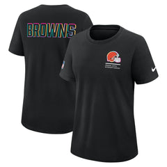 Cleveland Browns Women's 2025 NFL Crucial Catch Tri-Blend Dri-FIT T-Shirt Black - Nike