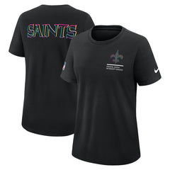 New Orleans Saints Women's 2025 NFL Crucial Catch Tri-Blend Dri-FIT T-Shirt Black - Nike