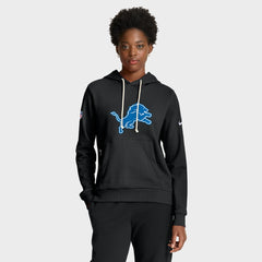 Detroit Lions Women's Throwback Sideline Standard Issue Dri-FIT Hoodie Black - Nike