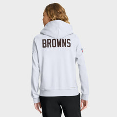 Cleveland Browns Women's Throwback Sideline Standard Issue Dri-FIT Hoodie White - Nike
